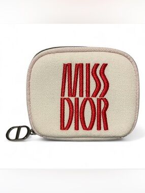Dior Miss Dior White & Pink Mini Bag Zipper Travel Case 4 pc set